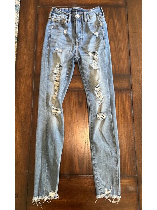 Aeropostale Denim - Aeropostale Distressed Ankle Legging Denim Jeans 0 Skinny Jeggings Ripped High R
